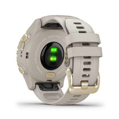 Garmin Descent Mk2S, Light Gold with Light Sand Silicone Band, Marine Smartwatch for Divers (010-02403-00)