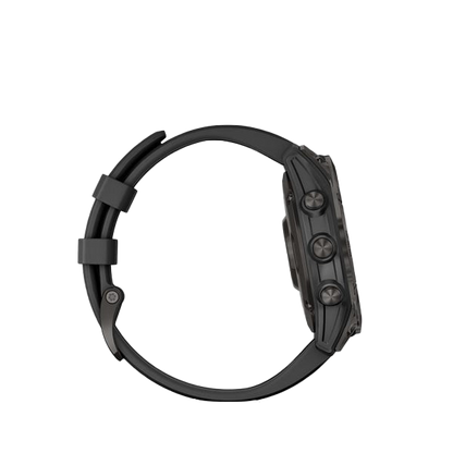 Garmin Fenix 7 Sapphire Solar, Carbon Gray Titanium w/ Black Band (Garmin Certified Refurbished)