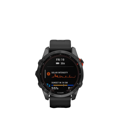 Garmin Fenix 7S Solar, Slate Gray w/ Black Band (Garmin Certified Refurbished)