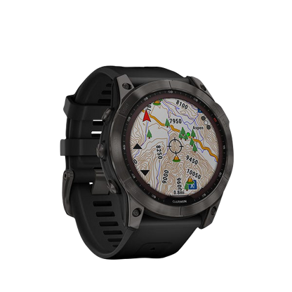 Garmin Fenix 7X Sapphire Solar, Carbon Gray Titanium with Black Band (Garmin Certified Refurbished)