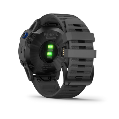 Gamin Fenix 6 Pro Solar, Black with Gray Band, GPS Smartwatch (Garmin Certified Refurbished)