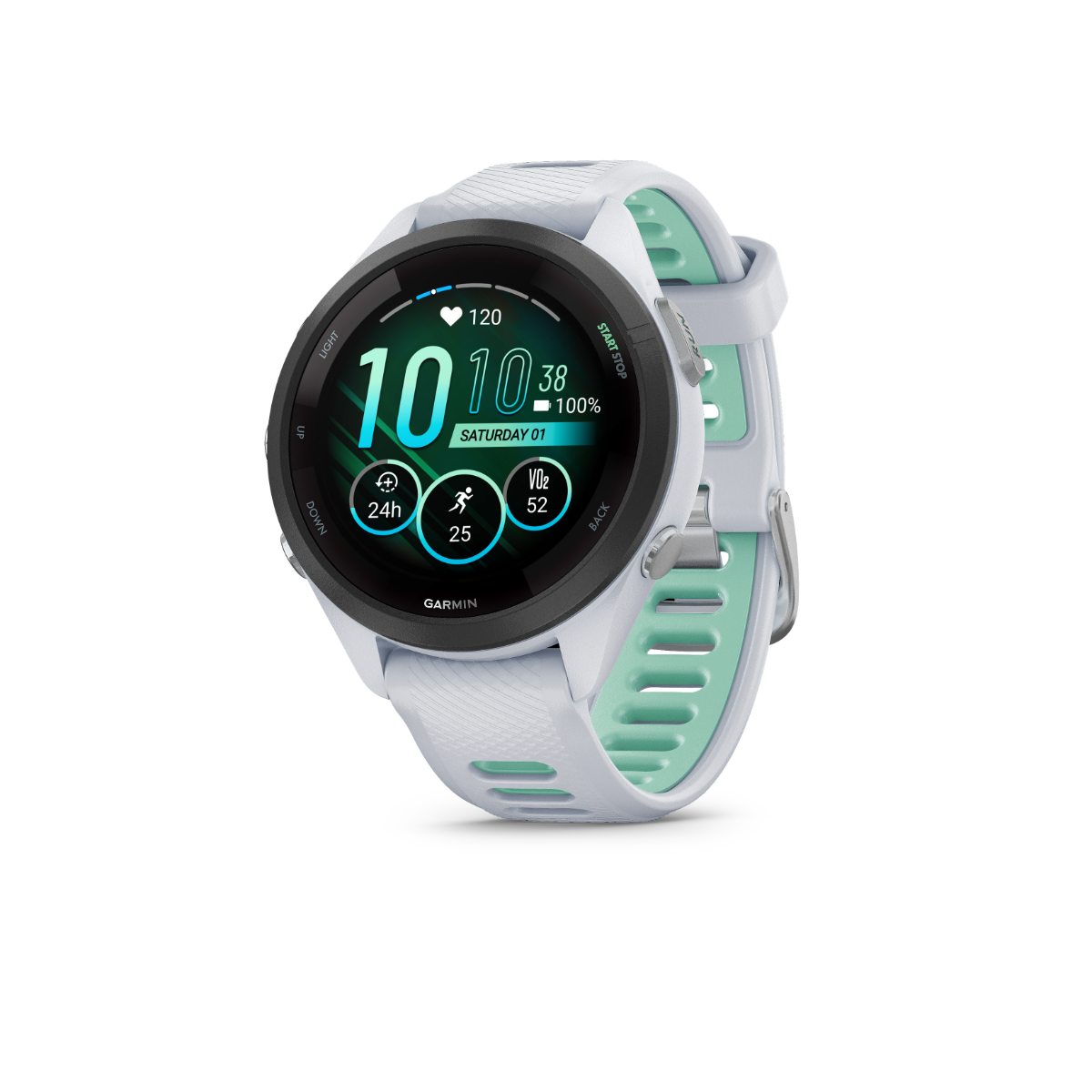 Garmin Forerunner 265S, Black Bezel with Whitestone/Neo Tropic (010-02810-04)