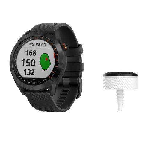 Garmin Approach S40 Bundle, Golf GPS Smartwatch & Rangefinder with CT10 Sensors (010-02140-03)