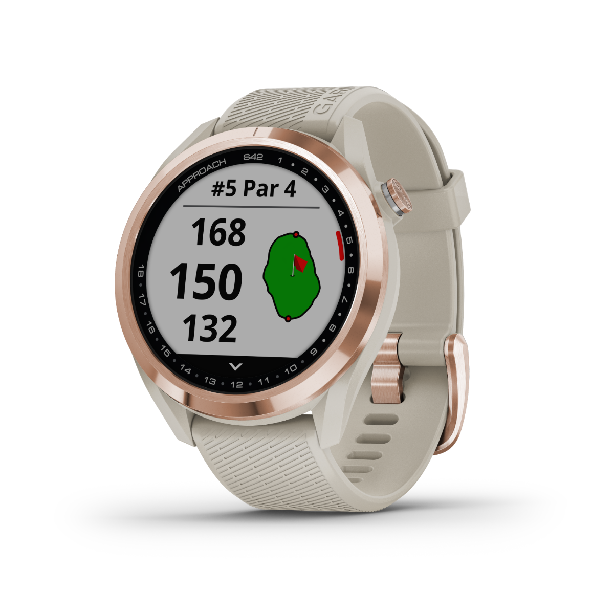 Garmin Approach S42, Rose Gold, Golf GPS Smartwatch & Rangefinder (Certified Refurbished)
