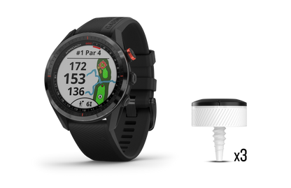 Garmin Approach S62 Bundle, Black Golf GPS Smartwatch & Rangefinder w/ CT10 Sensors (010-02200-02)