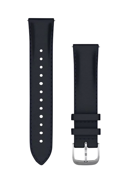 Garmin Quick Release Bands (20 mm) Navy Italian Leather w/ Silver Hardware (010-12924-20)