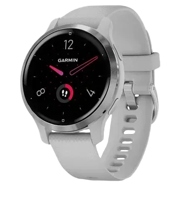 Garmin Venu 2s GPS smartwatch with silver bezel and light gray band