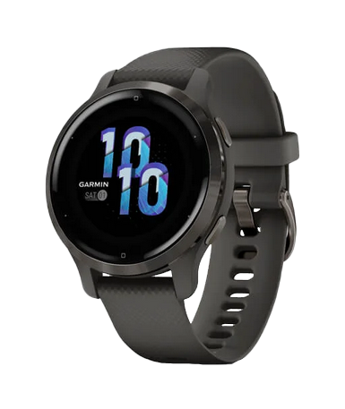 Garmin Venu 2s GPS smartwatch with slate bezel and graphite band, Garmin Certified Refurbished