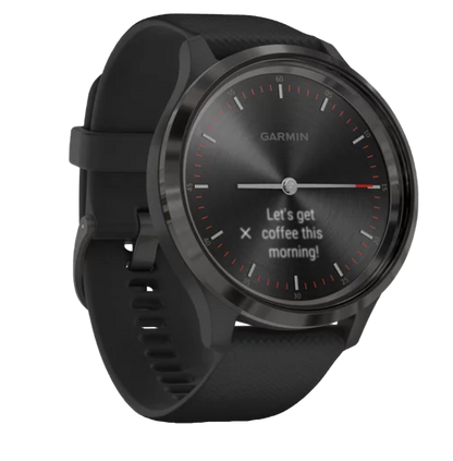 Garmin Vívomove 3, Slate Bezel w/ Black Silicone Band, GPS Smartwatch (Garmin Certified Refurbished)