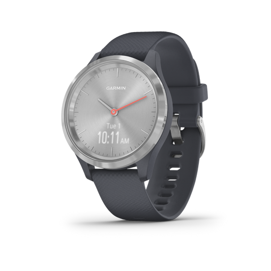 Garmin Vívomove 3S, Silver with Granite Blue Band, GPS Smartwatch (Garmin Certified Refurbished) by Garmin