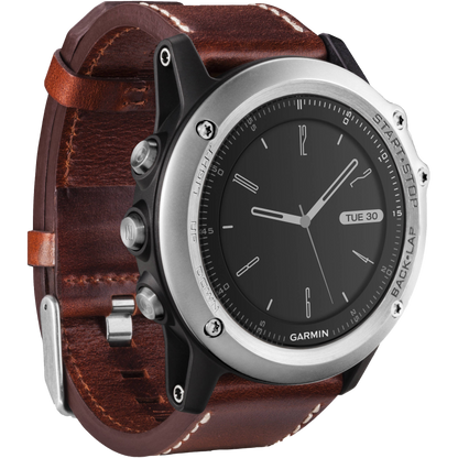 Garmin Fenix 3 Sapphire, Silver w/Leather Band, GPS Smartwatch (Garmin Certified Refurbished)