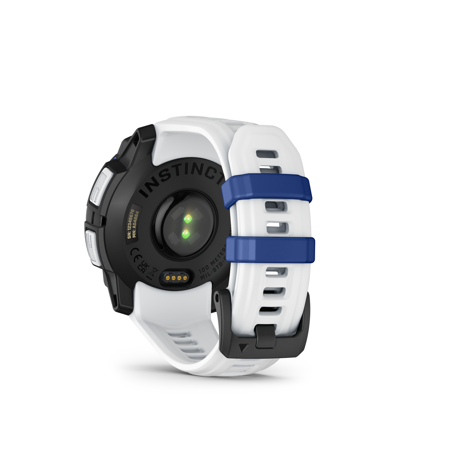 Garmin Instinct 3, (45mm), Solar, Whitestone with Whitestone/Bolt Blue Band (010-02934-03)