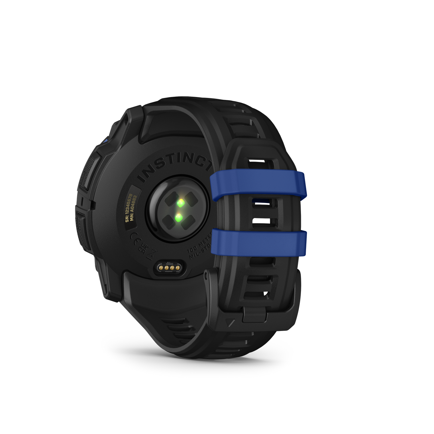 Garmin Instinct 3 AMOLED, (50mm) Black with Black/Bolt Blue Band (010-03020-03)