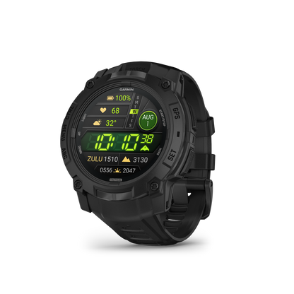 Garmin Instinct 3 AMOLED, Tactical Edition, (50mm) Black with Black Band (010-03020-50)