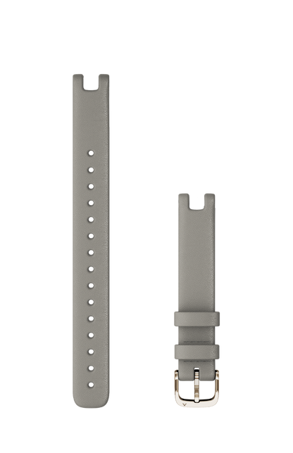 Garmin Lily Bands (14 mm) Braloba Gray Leather with Cream Gold Hardware Large (010-13068-A8)