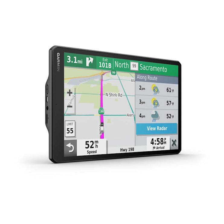 Garmin Vieo RV 1051 10-inch marine chartplotter display in black, showing navigation map