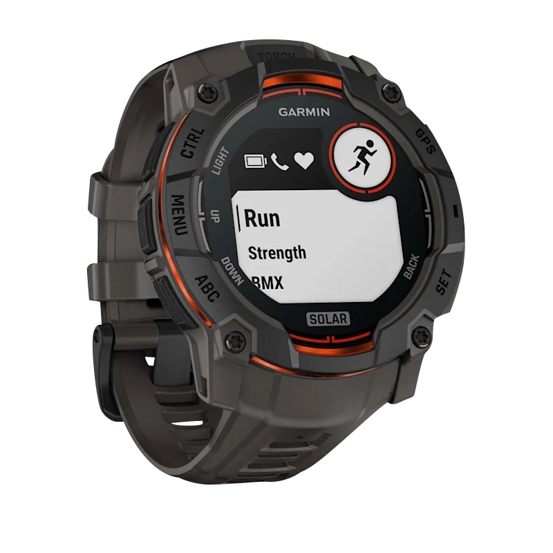 Garmin Instinct 3 Solar, (50mm) Black with Charcoal Band (010-02935-00)
