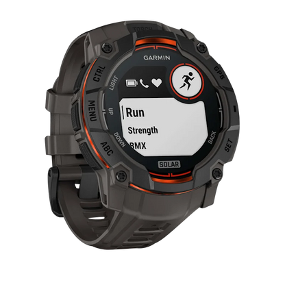 Garmin Instinct 3 Solar, (50mm) Black with Charcoal Band (010-02935-00)
