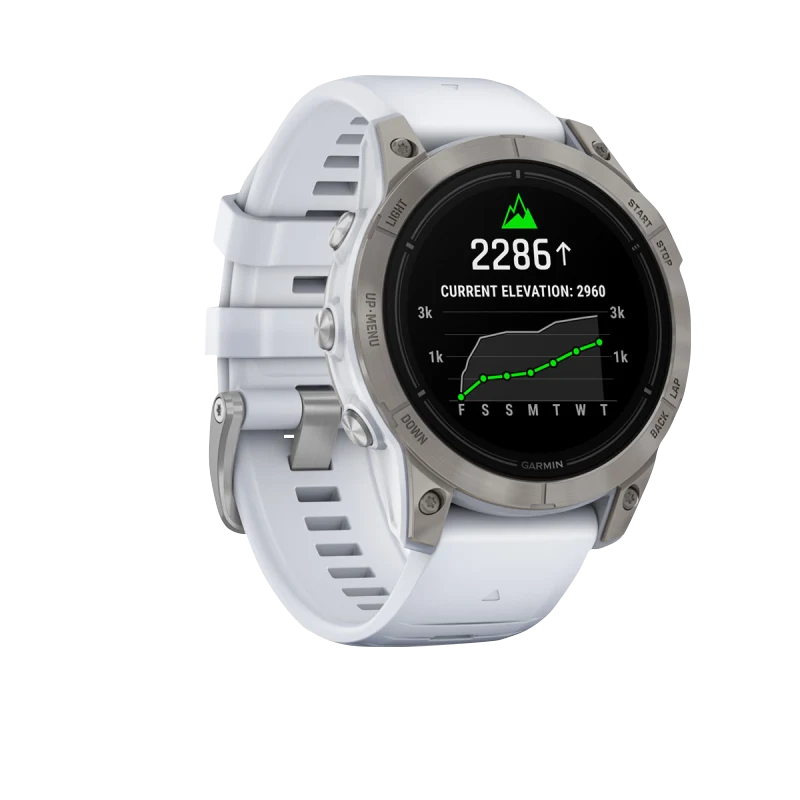Garmin Epix Pro (Gen 2), 47mm Sapphire, Titanium w/ Whitestone Band (Garmin Certified Refurbished)