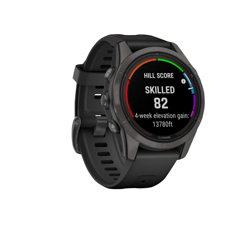 Garmin Fenix 7S Pro Sapphire Solar, Carbon Gray Titanium with Black Band (010-02776-10)