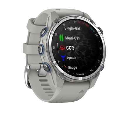 Garmin Descent Mk3, 43 mm en acier inoxydable avec bracelet en silicone gris brouillard (010-02753-03)