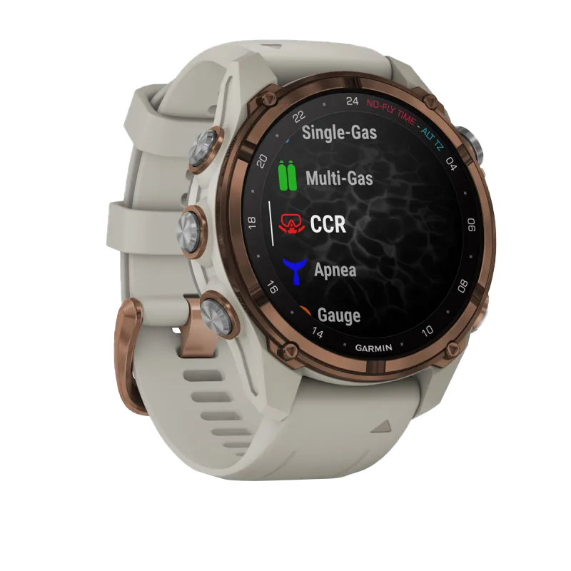 Garmin Descent Mk3i, 43 mm Bronze PVD Titanium with French Gray Silicone Band and Descent T2 Transceiver