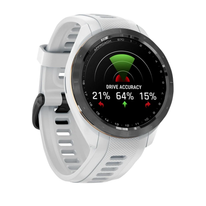 Garmin Approach S70, 42 mm Black/Peach Ceramic Bezel with White Silicone Band (010-02746-00)