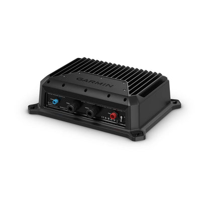 Garmin GSD 28 sonar module; marine fish finder accessory, black heatsink design.