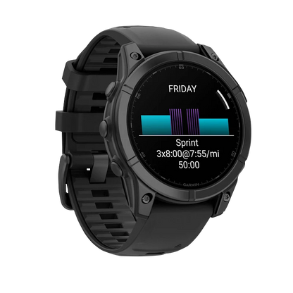 Garmin Fenix E, 47 mm AMOLED, Slate Gray Steel with Black Silicone Band (010-03025-03)