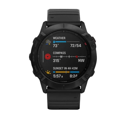 Garmin Fenix 6X Pro, Black with Black Band (Garmin Certified Refurbished)