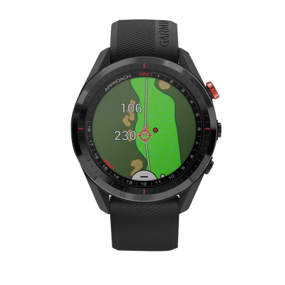 Garmin Approach S62 Black Ceramic Bezel with Black Silicone Band (Garmin Certified Refurbished)