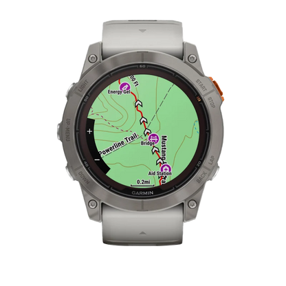 Garmin Fenix 7X Pro Sapphire Solar Edition Titanium with Fog Gray/Ember Orange Band (010-02778-14)