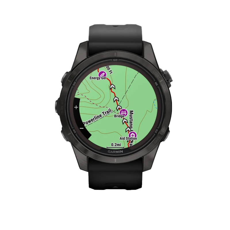 Garmin Fenix 7S Pro Sapphire Solar, Carbon Gray Titanium with Black Band (010-02776-10)