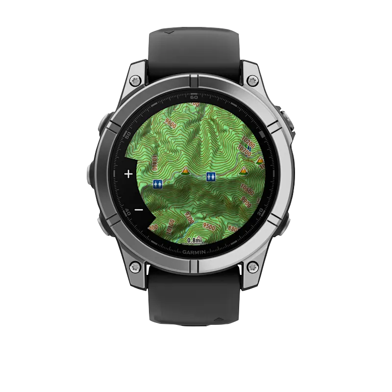Garmin Fenix E, 47 mm AMOLED, Stainless Steel with Black Silicone Band (010-03025-02)