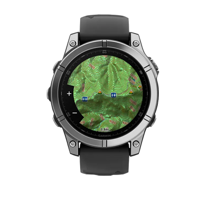 Garmin Fenix E, 47 mm AMOLED, Stainless Steel with Black Silicone Band (010-03025-02)