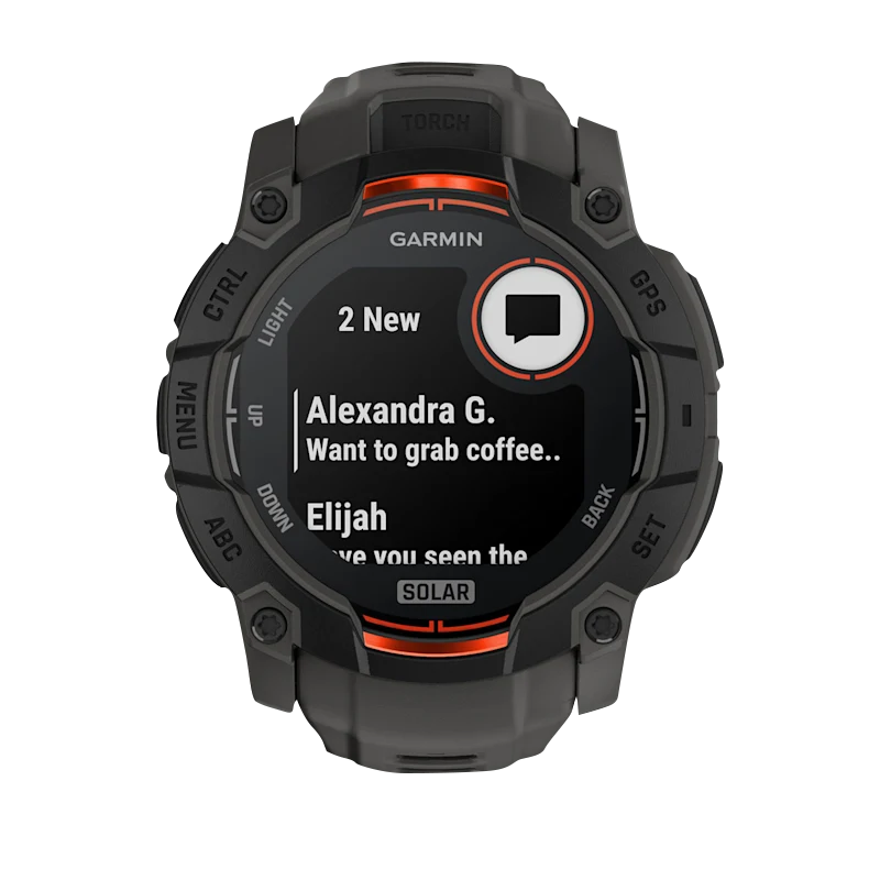 Garmin Instinct 3 Solar, (50mm) Black with Charcoal Band (010-02935-00)