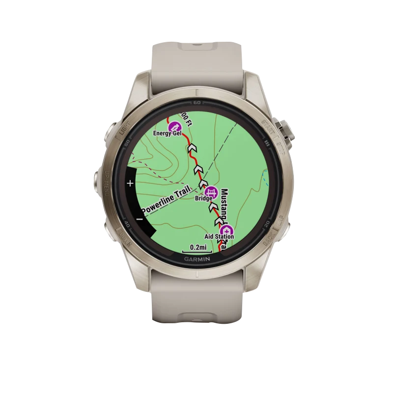 Garmin Fenix 7S Pro Sapphire Solar, Soft Gold with Light Sand Band (010-02776-14)