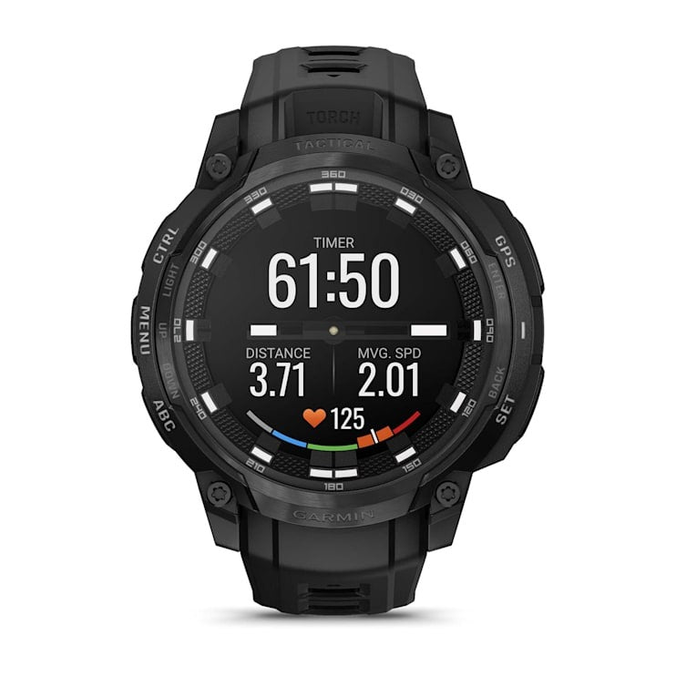 Garmin Instinct Crossover AMOLED Tactical Edition smartwatch, black rugged design