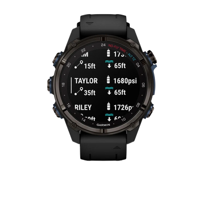 Garmin Descent Mk3i, 43 mm Carbon Gray DLC Titanium with Black Silicone Band (010-02753-10)