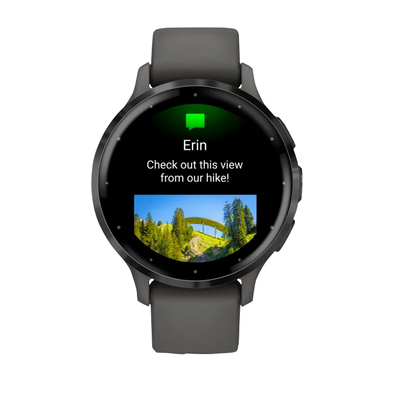Garmin Venu 3S, 41 mm Slate Stainless Steel Bezel with Pebble Gray Case and Silicone Band (010-02785-00)