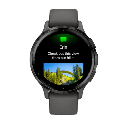 Garmin Venu 3S, 41 mm Slate Stainless Steel Bezel with Pebble Gray Case and Silicone Band (010-02785-00)