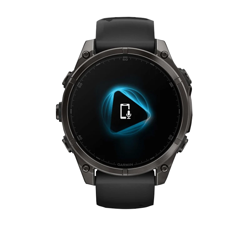 Garmin Fenix 8, 51 mm AMOLED Sapphire, Carbon Gray DLC Titanium with Black/Pebble Gray Silicone Band (010-02905-20)