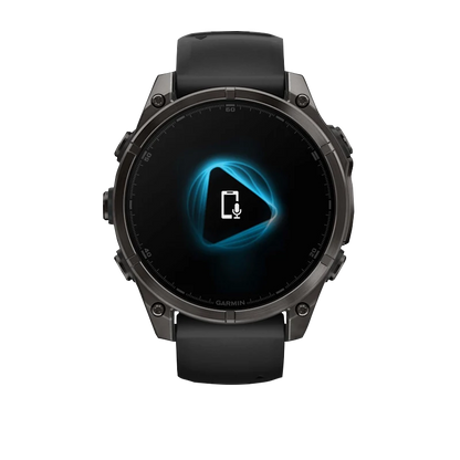 Garmin Fenix 8, 51 mm AMOLED Sapphire, Carbon Gray DLC Titanium with Black/Pebble Gray Silicone Band (010-02905-20)