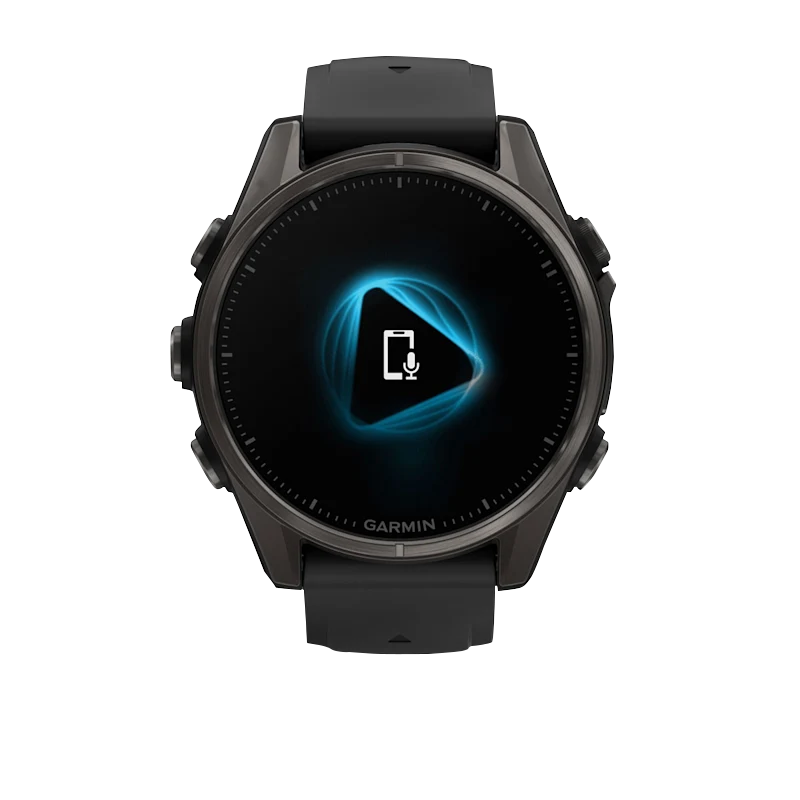 Garmin Fenix 8, AMOLED 43mm, Sapphire Carbon Gray DLC Titanium with Black/Pebble Gray Silicone Band (010-02903-20)