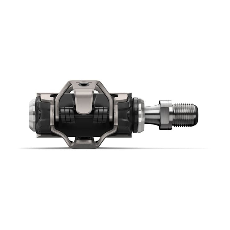 Garmin Rally XC200 dual-sensing pedal power meter spindle, black with silver hardware