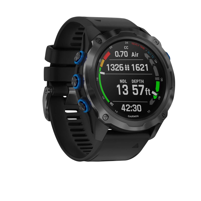 Garmin Descent Mk2i Titanium Carbon Gray DLC avec bracelet noir (remis à neuf certifié Garmin)