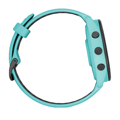 Garmin Forerunner 265, 46 mm Black Bezel with Aqua Case and Aqua/Black Silicone Band (010-02810-02)