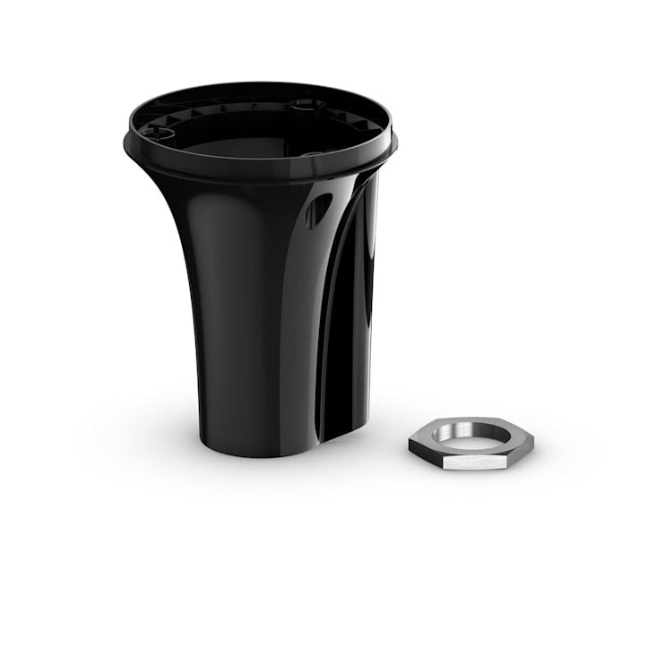 Garmin MSC 10 marine mounting adapter set with hex nut, black plastic housing
