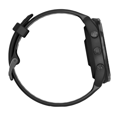 Garmin Forerunner 965, Carbon Gray DLC Titanium Bezel with Black Case and Black/Powder Gray Silicone Band (010-02809-00)