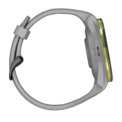 Garmin Approach S70, 42 mm Black/Amp Yellow Ceramic Bezel with Powder Gray Silicone Band (010-02746-01)